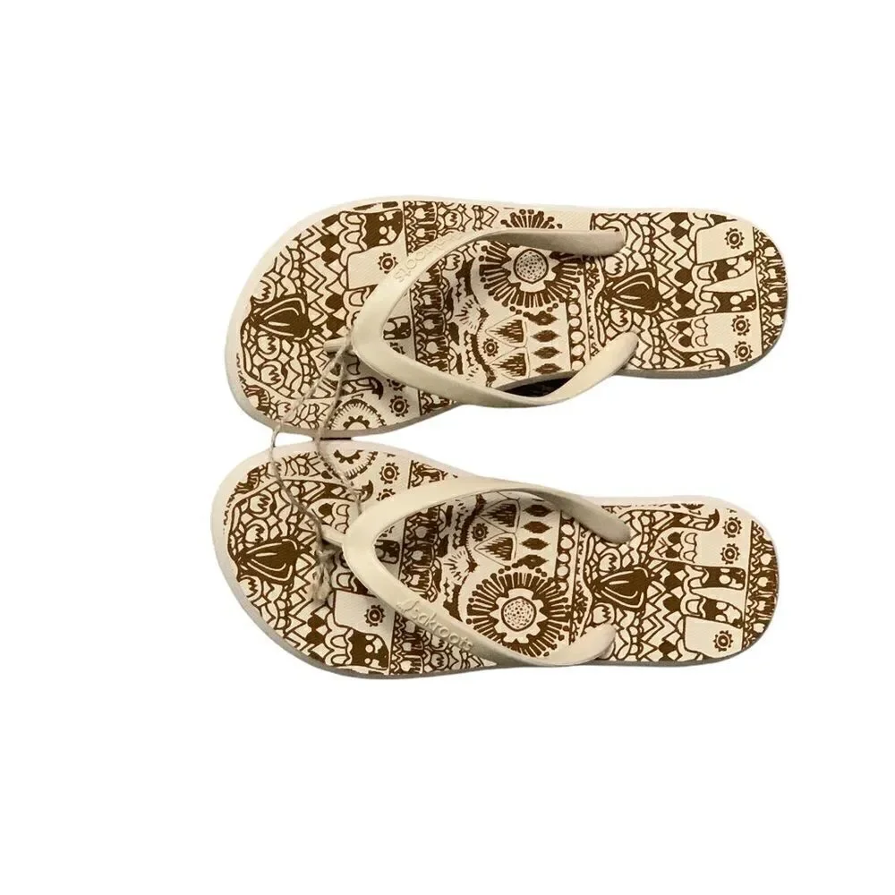 Sakroots Tobacco Batik World Encore Flip Flops Sandals